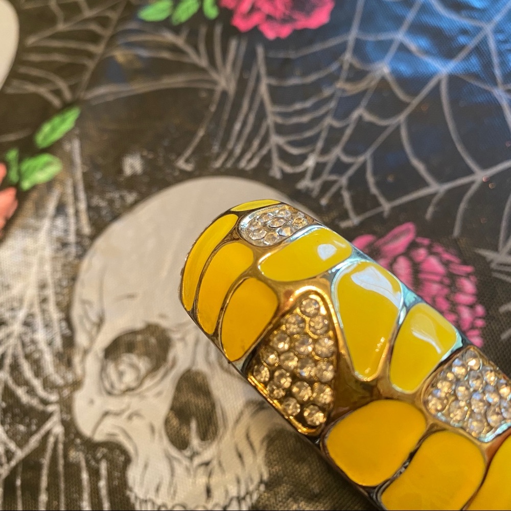 Bracelet, Yellow/Gold/Gems Bangle - Picture 3 of 3